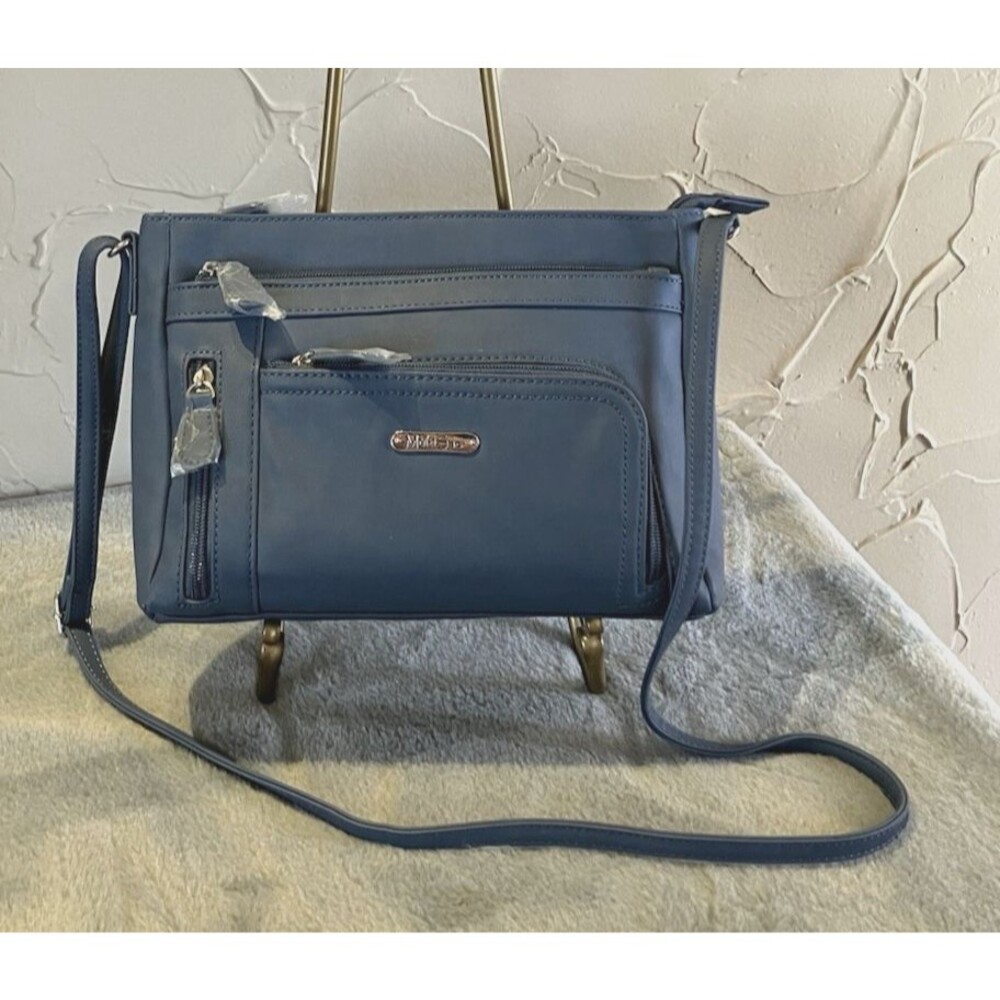 Multi Sac Summerville EW Crossbody Compartment Bag Denim Blue NWOT